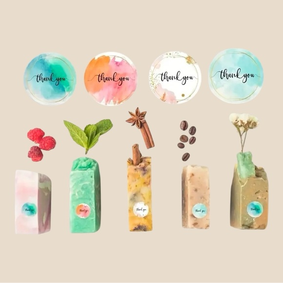 500 Assorted Round Watercolor 1” Thank You Stickers NEW - Picture 5 of 14